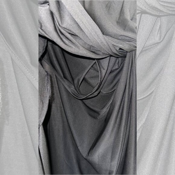 Zaful Womens Medium 2-Piece Set Scoop Neck Crop Top Asymmetrical Skirt Black NWT - Picture 8 of 10